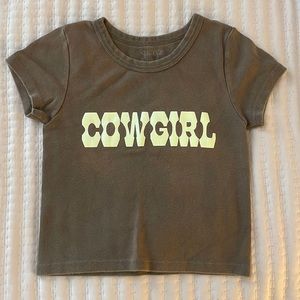 Brown brandy Melville infamous cowgirl shirt